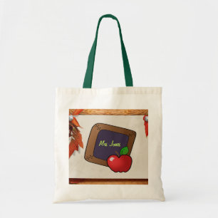 Personalized Teacher's Chalkboard Tote Bag