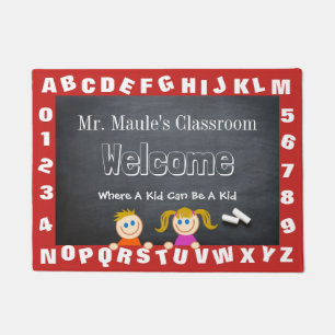 Personalized Teacher's Classroom Alphabet Welcome Doormat