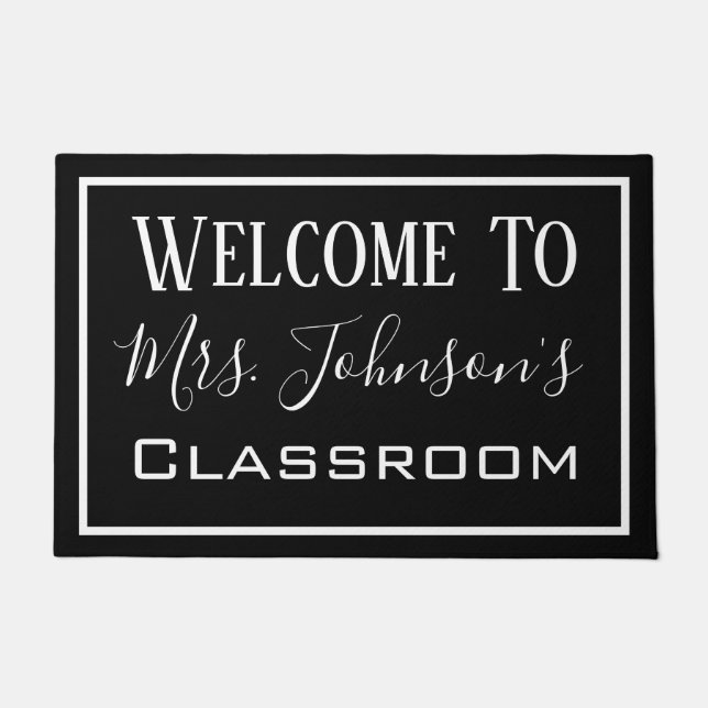 Personalized Teacher's Classroom Modern Door Mat (Front)