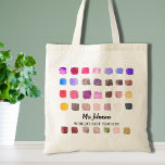 Personalized Teacher's Colourful Tote Bag<br><div class="desc">This bag is decorated with a colourful watercolor pattern and is dedicated to the World's Best Teacher. Easily customizable. To edit further use the Design Tool to change the font, font size, or colour. Because we create our artwork you won't find this exact image from other designers. Original Watercolor ©...</div>