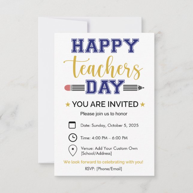 Personalized Teachers Day Invitation (Front)