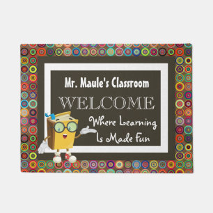 Personalized Teachers Fun Circles Welcome Doormat