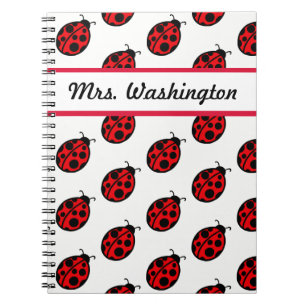 Personalized Teacher's Ladybug Class Notebook Gift