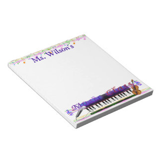 Personalized Teachers Music Class Notepad