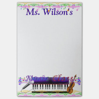 Personalized Teachers Music Class Post-it® Notes