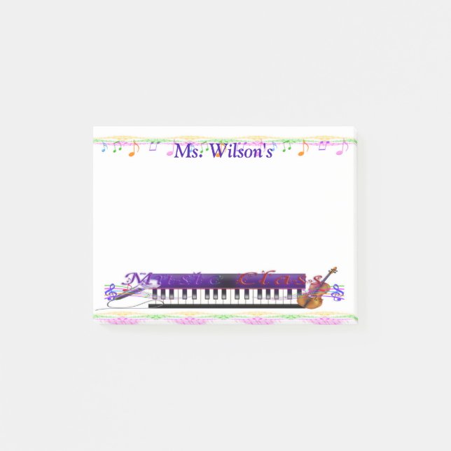 Personalized Teachers Music Class Post-it® Notes (Front)