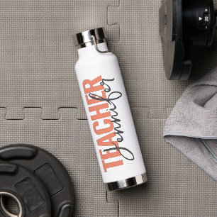 Personalized Teacher's Name Script Water Bottle