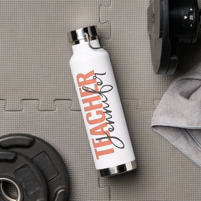 Personalized Teacher's Name Script Water Bottle (Gym)
