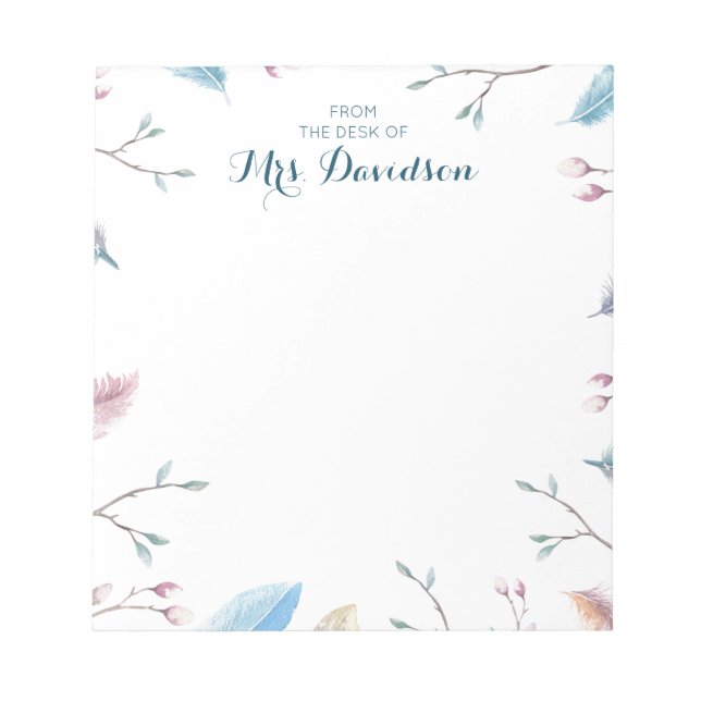 Personalized Teacher's Notepad - From the Desk Of (Front)