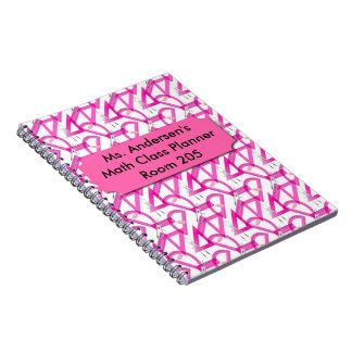Personalized Teachers Pink Math Tools Notebook