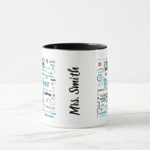 Personalized Teacher's word art mug