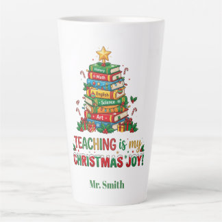 Personalized Teaching Is My Christmas Joy Latte Mug
