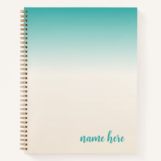 Personalized Teal and Beige Notebook