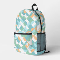 Personalized Teal Blue Green Orange Midcentury Art