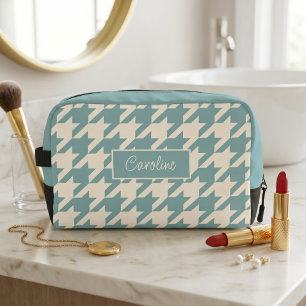 Personalized Teal Blue Mint Green Plaid Travel Bag