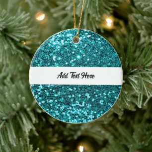 Personalized Teal Ceramic Ornament