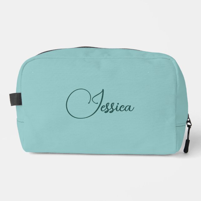 Personalized teal dopp kit (Front)