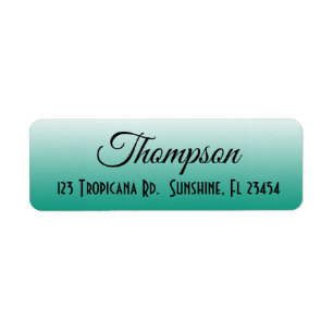Personalized Teal Gradient Return Address Label