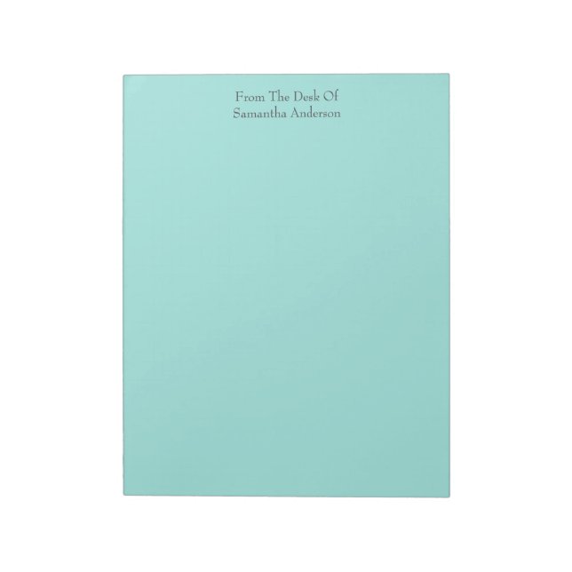Personalized Teal Green Notepad (Rotated)