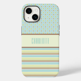 Personalized Teal & Lime Green Pattern Phone Case