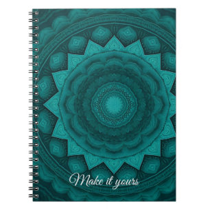 Personalized Teal Mandala iPhone Cover – Boho Chic Notebook