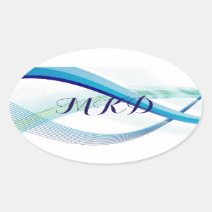 Personalized Teal Swirl Envelope Seal Stickers