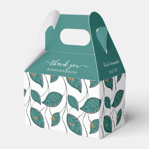 Personalized Teal Wedding Colours  Favor Box