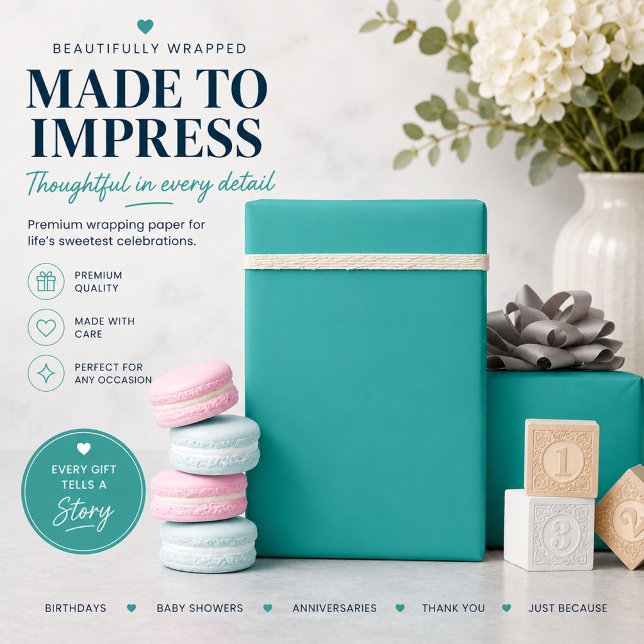 Personalized Teal Wrapping Paper (Creator Uploaded)