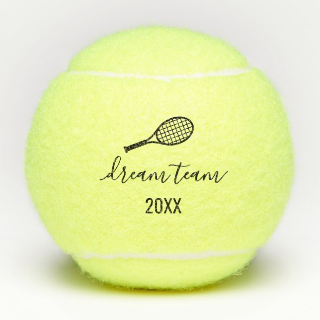 Personalized Team Club Name Year Tennis Balls (Front)