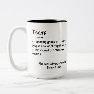Personalized Team Definition employee appreciation Two-Tone Coffee Mug