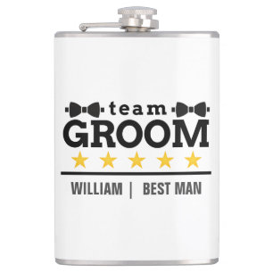 Personalized Team Groom Best Man Hip Flask