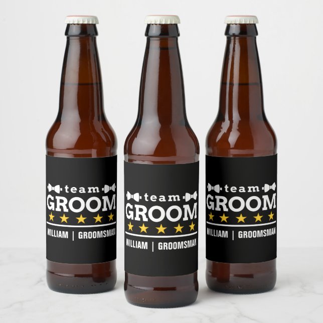 Personalized Team Groom Groomsman Beer Bottle Label (Bottles)