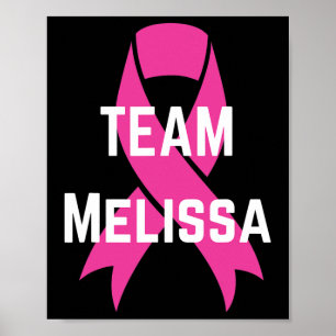 Personalized Team Melissa I Wear Pink Breast Cance Poster