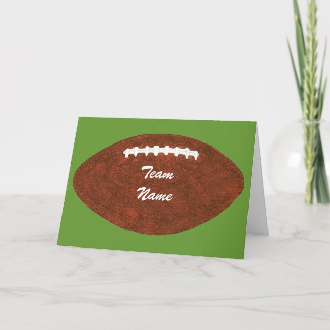 Personalized Team Name Football, greeting cards (Front)