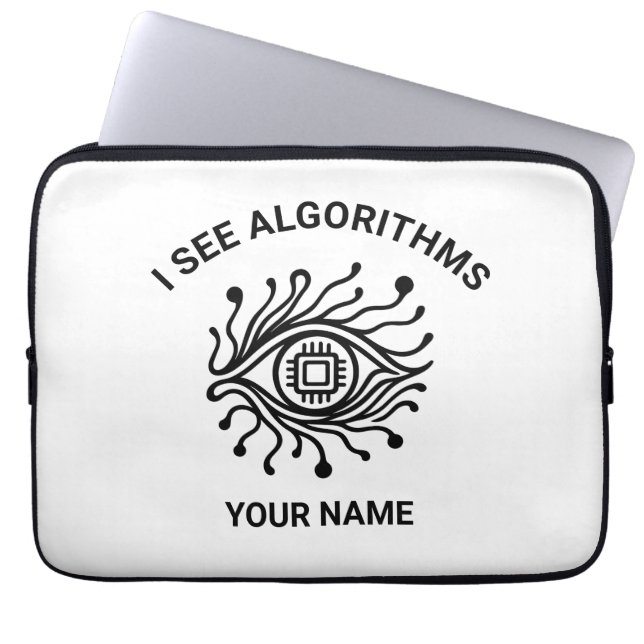 Personalized Tech Laptop Sleeve with Custom Text (Front)