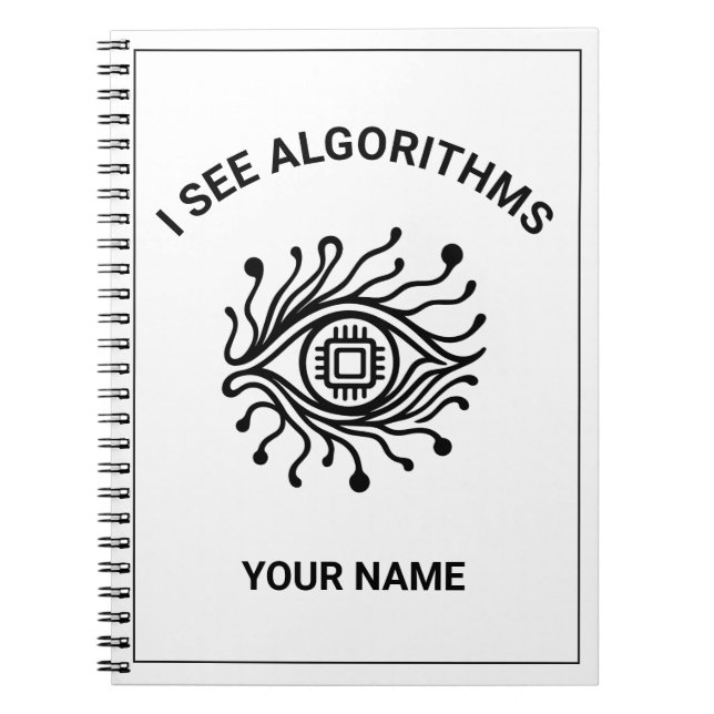 Personalized Tech Notebook with Custom Text (Front)