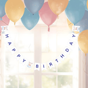 Personalized Teddy Bear 1stBirthday Bunting Banner