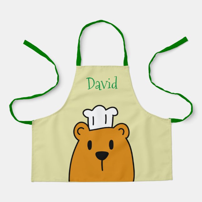 Personalized Teddy Bear Apron For Kids (Front)