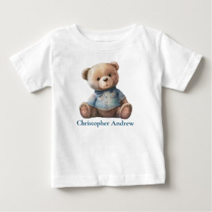 Personalized Teddy Bear Baby Boy Cute Gift T-Shirt