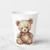Personalized Teddy Bear Baby Shower Paper Cup
