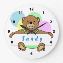 Personalized Teddy Bear Clocks
