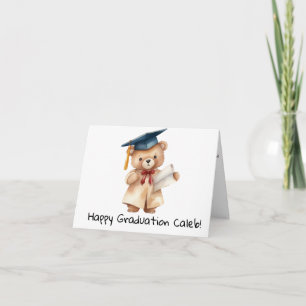 Personalized Teddy Bear Kindergarten Graduation  Card