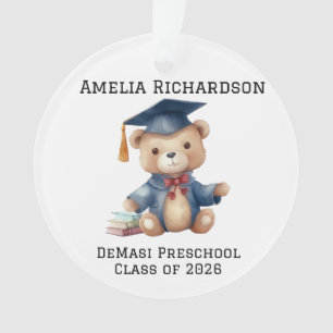 Personalized Teddy Bear Kindergarten Graduation Ornament