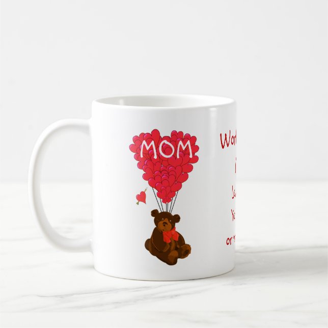 Personalized teddy bear mothers day coffee mug (Left)