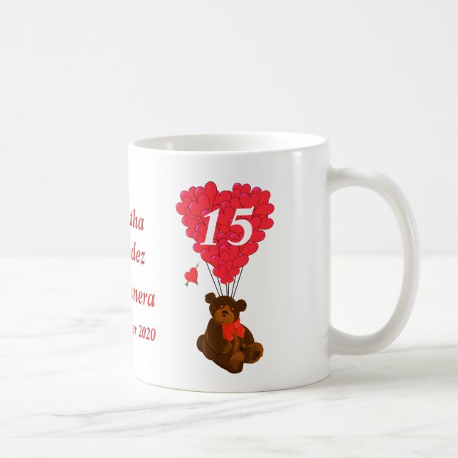Personalized teddy bear Quinceanera Coffee Mug (Right)