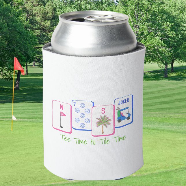 Personalized Tee Time to Tile Time / Golf Mahjong  Can Cooler (Creator Uploaded)