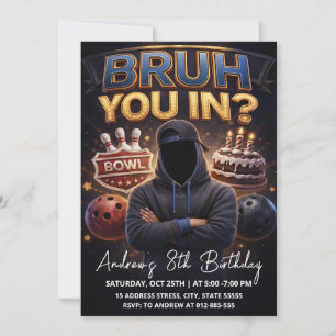 Personalized Teen Bowling birthday Invitation
