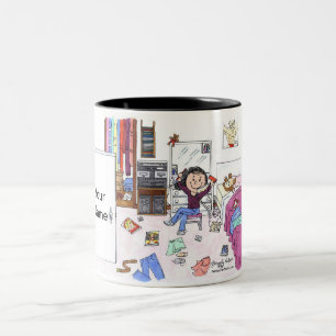 Personalized Teenage Girls Room Cartoon Two-Tone Coffee Mug