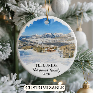 Personalized Telluride Ornament, Custom Colorado Ceramic Ornament