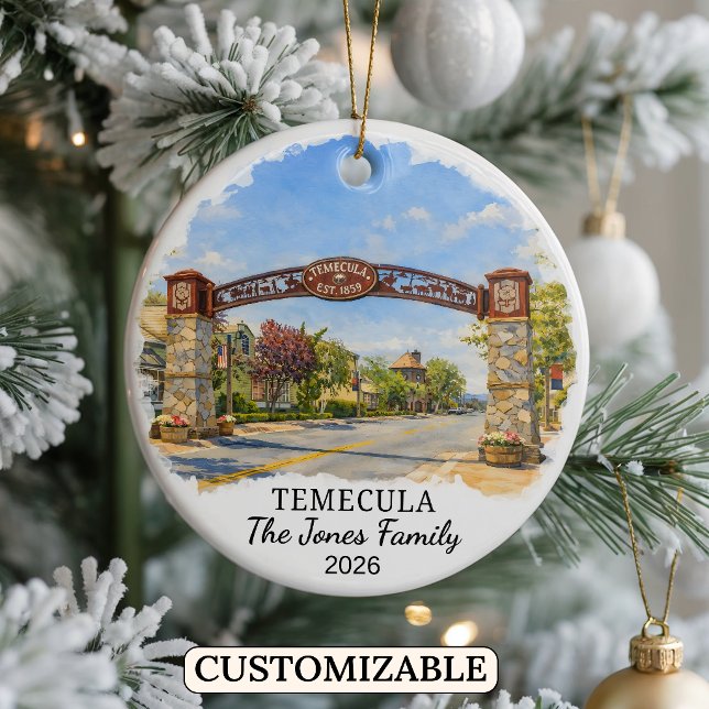 Personalized Temecula Ornament, Custom California Ceramic Ornament (Creator Uploaded)